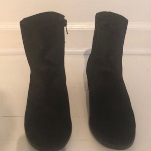 H&M girls black velvet glitter bootie